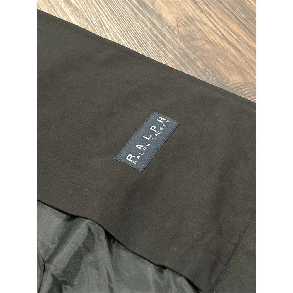 Ralph Lauren men's size 44R Long coat Black Removable liner Without Belt